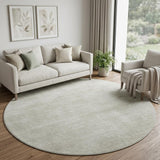 8' Beige And Taupe Abstract Washable Round Rug With UV Protection