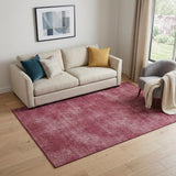 5' X 8' Burgundy And Blush Abstract Washable Area Rug With UV Protection