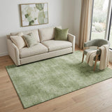 5' X 8' Green And Ivory Abstract Washable Area Rug With UV Protection