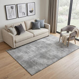 5' X 8' Gray And Silver Abstract Washable Area Rug With UV Protection