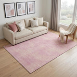 5' X 8' Pink And Blush Abstract Washable Area Rug With UV Protection