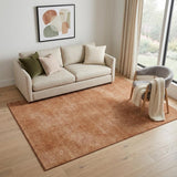 5' X 8' Rust And Copper Abstract Washable Area Rug With UV Protection