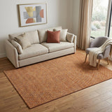 5' X 8' Rust Copper And Gray Polka Dot Washable Area Rug With UV Protection