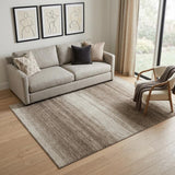 5' X 8' Brown And Ivory Striped Washable Area Rug With UV Protection