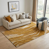 5' X 8' Rust Beige And Gray Abstract Washable Area Rug With UV Protection