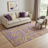 5' X 8' Purple And Peach Animal Print Washable Area Rug With UV Protection