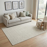 5' X 8' Beige And Ivory Geometric Washable Area Rug With UV Protection