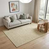 5' X 8' Wheat And Ivory Geometric Washable Area Rug With UV Protection