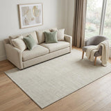 5' X 8' Beige And Ivory Geometric Washable Area Rug With UV Protection
