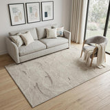 5' X 8' Beige Taupe And Ivory Abstract Washable Area Rug With UV Protection