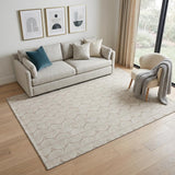 5' X 8' Khaki And Ivory Ogee Washable Area Rug With UV Protection