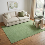 5' X 8' Green And Ivory Geometric Washable Area Rug With UV Protection