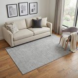 5' X 8' Gray And Ivory Geometric Washable Area Rug With UV Protection
