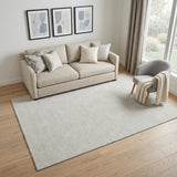 5' X 8' Beige And Ivory Geometric Washable Area Rug With UV Protection