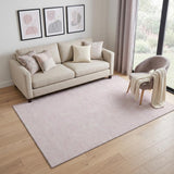 5' X 8' Pink And Ivory Geometric Washable Area Rug With UV Protection