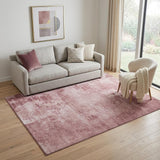 5' X 8' Blush And Mauve Abstract Washable Area Rug With UV Protection