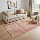 5' X 8' Rust And Coral Abstract Washable Area Rug With UV Protection