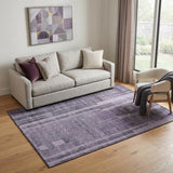 5' X 8' Purple And Lilac Striped Washable Area Rug With UV Protection
