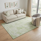 5' X 8' Sage And Ivory Geometric Washable Area Rug With UV Protection