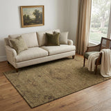 5' X 8' Brown And Coffee Medallion Washable Area Rug With UV Protection