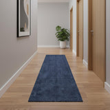 14' Navy Blue Jute Handmade Runner Rug