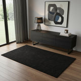 4' X 6' Black Jute Handmade Area Rug