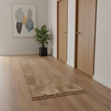 14' Natural Jute Handmade Runner Rug With Fringe