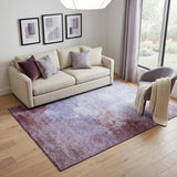 5' X 8' Purple And Lavender Abstract Washable Area Rug With UV Protection