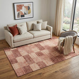 5' X 8' Rust And Copper Geometric Washable Area Rug With UV Protection
