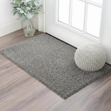 3' X 5' Charcoal Area Rug With Fringe