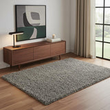 4' X 6' Charcoal Area Rug With Fringe