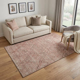 5' X 8' Pink And Beige Moroccan Washable Area Rug With UV Protection