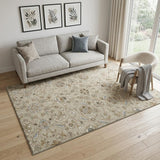 5' X 8' Beige Gray And Ivory Moroccan Washable Area Rug With UV Protection