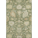 3' X 5' Artichoke Green Beige And Copper Floral Medallion Washable Area Rug With UV Protection