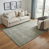 5' X 8' Sage And Beige Abstract Washable Area Rug With UV Protection