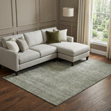 8' X 10' Sage And Beige Abstract Washable Area Rug With UV Protection