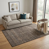 5' X 8' Coffee And Beige Geometric Washable Area Rug With UV Protection