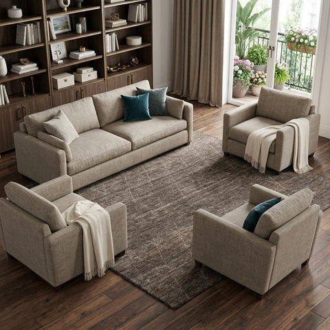 8' X 10' Coffee And Beige Geometric Washable Area Rug With UV Protection