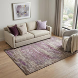 5' X 8' Blush And Ivory Abstract Washable Area Rug With UV Protection