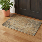 3' X 5' Copper And Gray Abstract Washable Area Rug With UV Protection