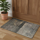 3' X 5' Coffee And Beige Abstract Washable Area Rug With UV Protection
