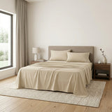 Four Piece Ivory Cotton King Sheet Set