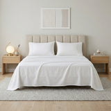 Four Piece White Cotton King Sheet Set