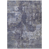 5' X 8' Plum And Ivory Abstract Washable Indoor Outdoor Area Rug