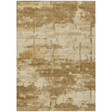 5' X 8' Brown And Beige Abstract Washable Indoor Outdoor Area Rug