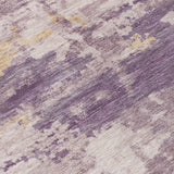 5' X 8' Plum Ivory And Gold Abstract Washable Indoor Outdoor Area Rug