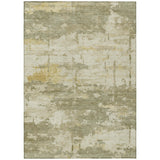 5' X 8' Sage Ivory And Gold Abstract Washable Indoor Outdoor Area Rug