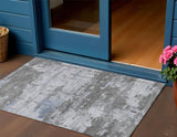 3' X 5' Taupe And Ivory Abstract Washable Indoor Outdoor Area Rug