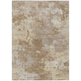 5' X 8' Brown And Beige Abstract Washable Indoor Outdoor Area Rug
