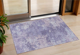 3' X 5' Plum And Gray Abstract Washable Indoor Outdoor Area Rug